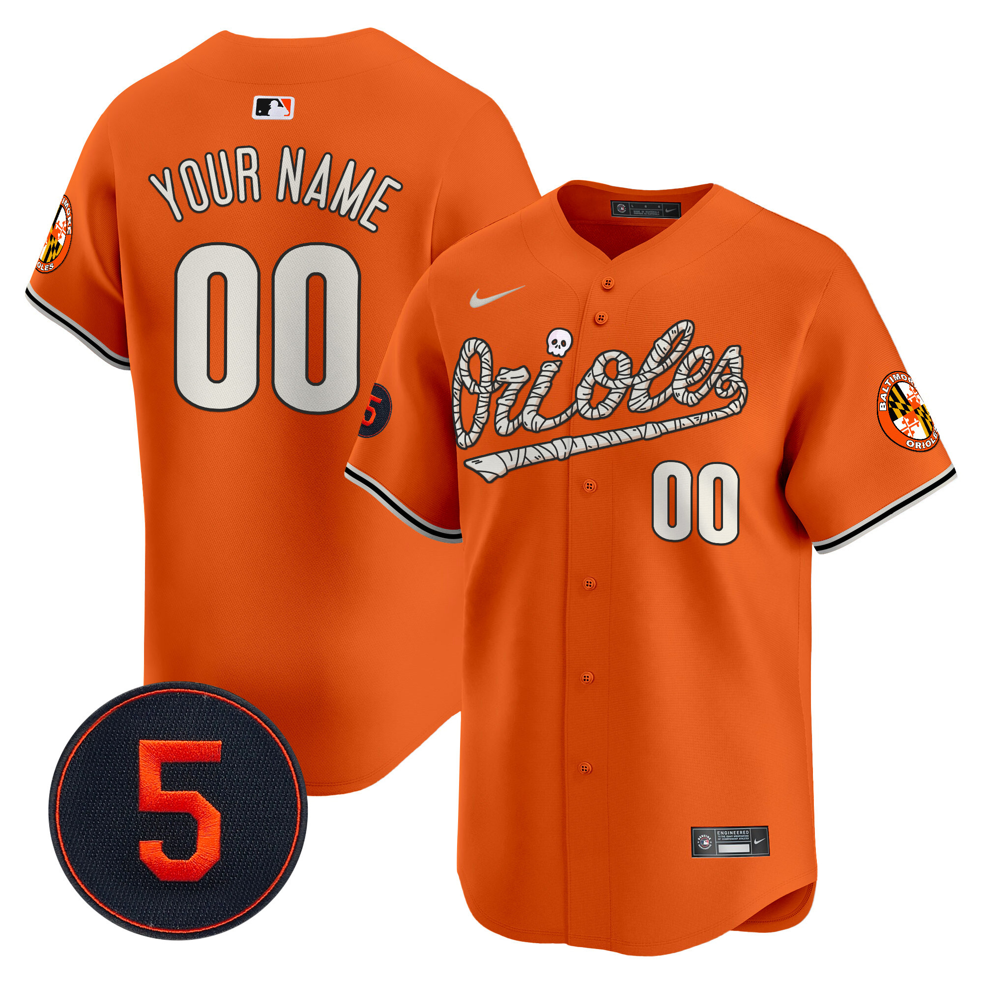 Baltimore Orioles Halloween Vapor Premier Limited Custom Jersey – All Stitched