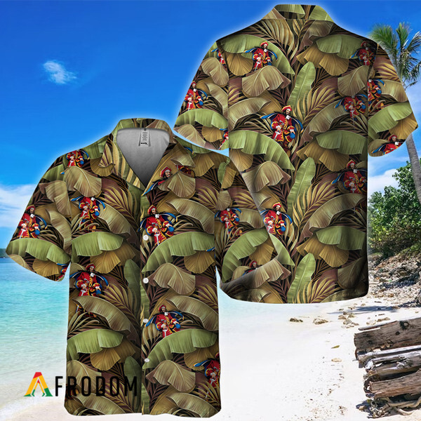 Abstract Banana Leaves Captain Morgan Hawaiian Shirt