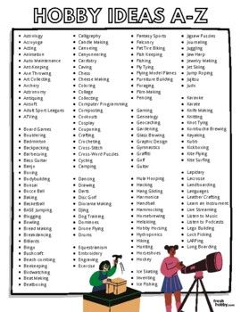 Huge List of Hobbies from A-Z (Popular Hobbies & Activities to Explore) fashionstation 0608 2409