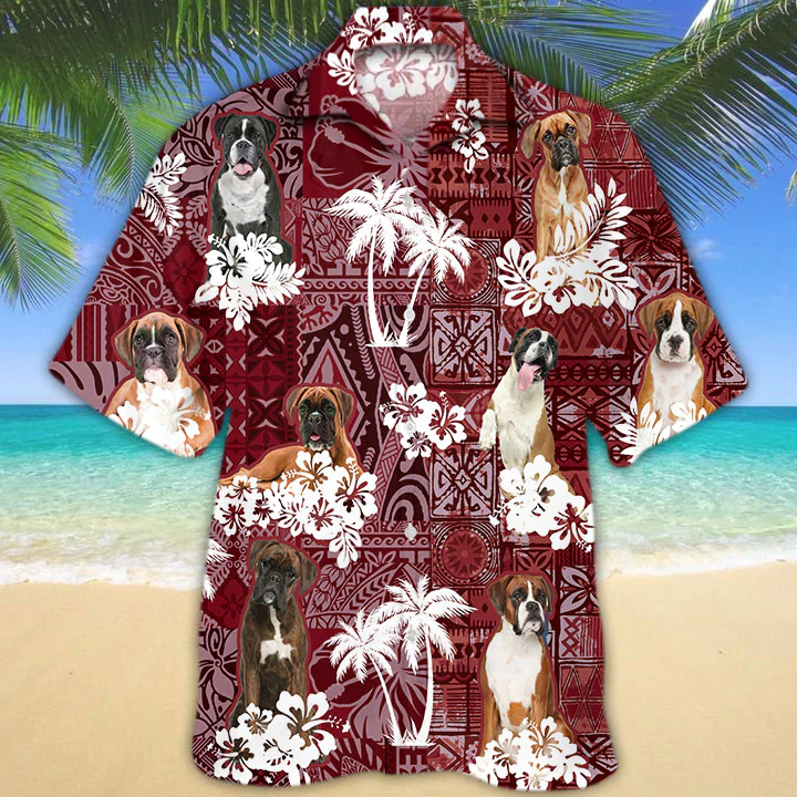 Boxer Dog Hawaiian Shirt, Gift For Dog Lover Shirts, Animal Summer Shirts, Hawaiian Shirt Men