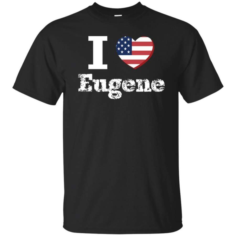 AGR I Heart Love Eugene Patriotic Distressed Vintage T-shirt