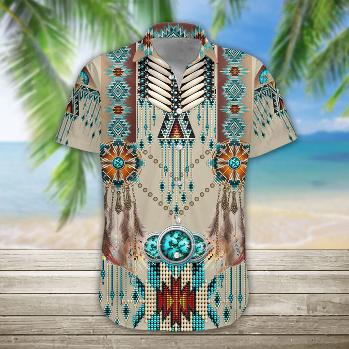 3D Native American Hawaii Shirt, Hawaiian Shirts For Men Print Button Down Shirt