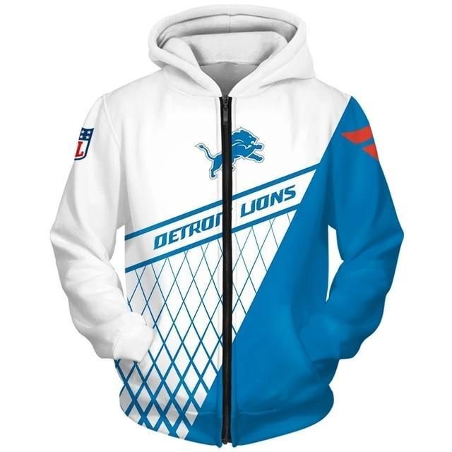 Detroit Lions 3D Zipper Hoodie