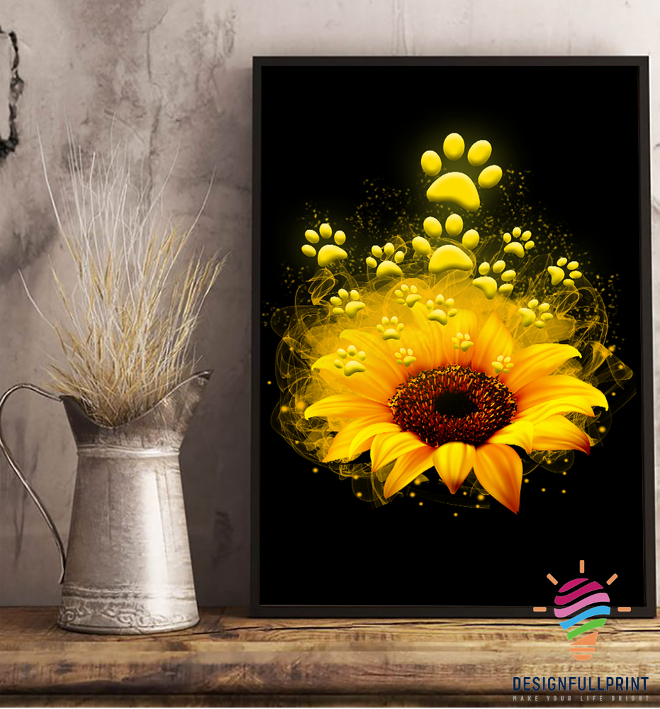 Sunflowers Dog Paws Canvas Art And P &hellip;