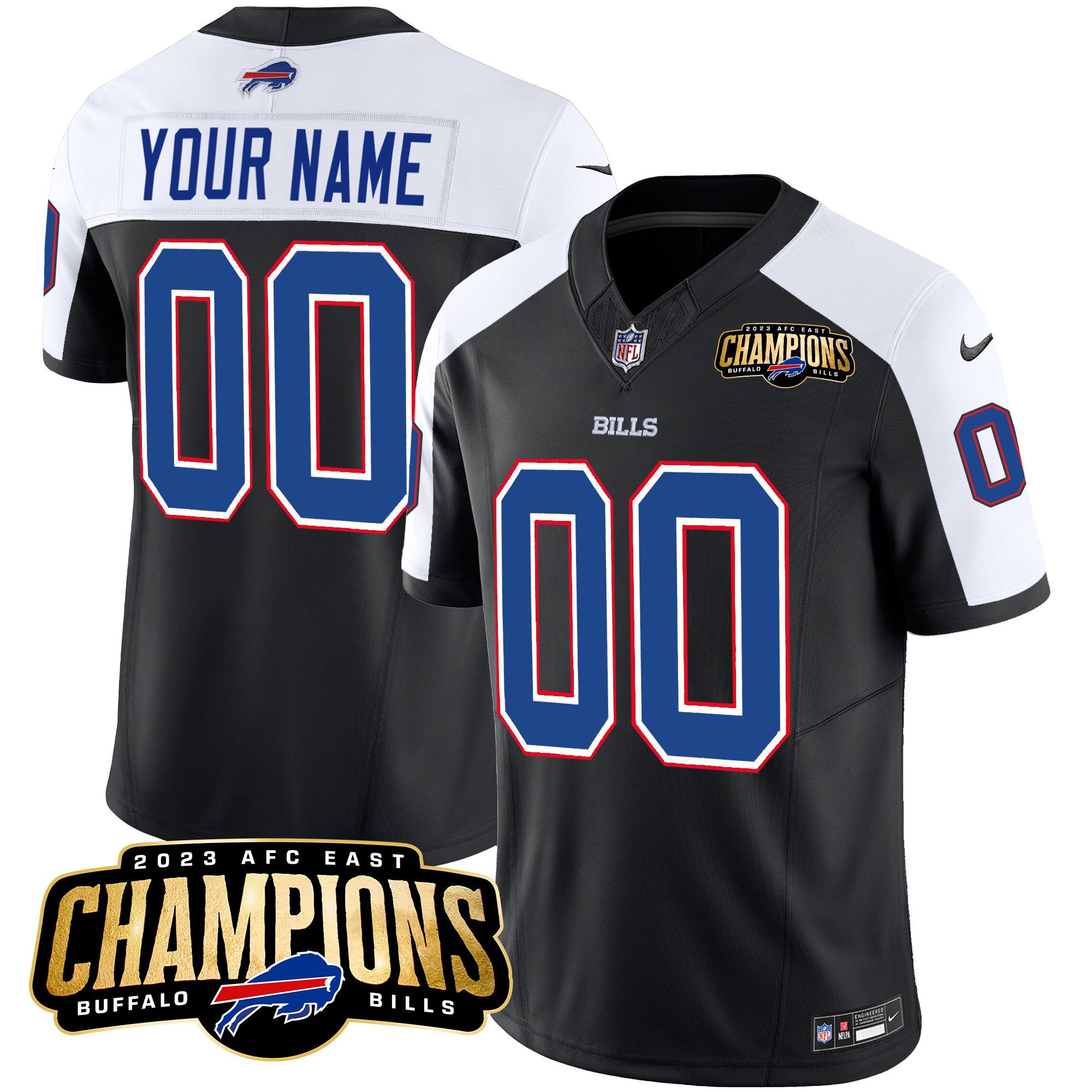 Bills 2023 Afc East Champions Patch Vapor Custom Jersey – All Stitched