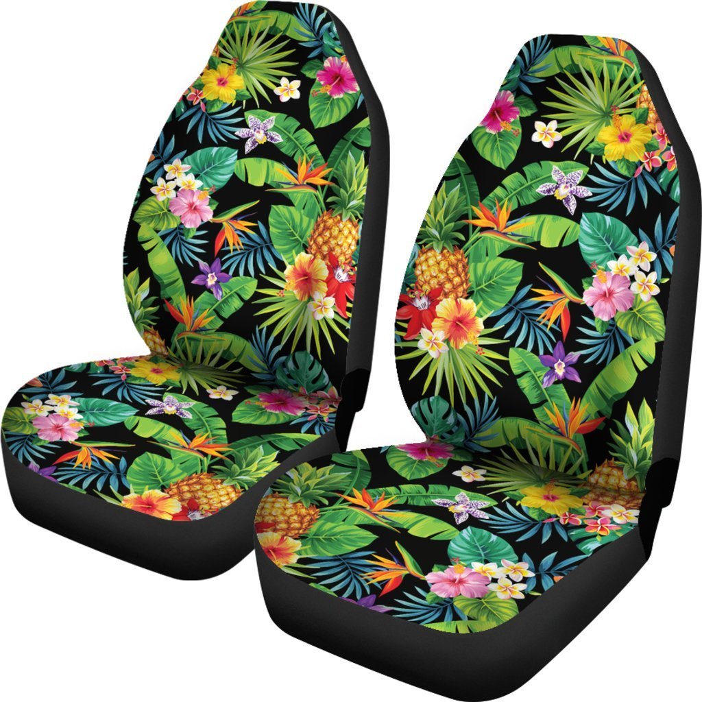 Summer Seat Cover For Car, Aloha Hawaiian Tropical Pattern Print Universal Fit Car Seat Covers