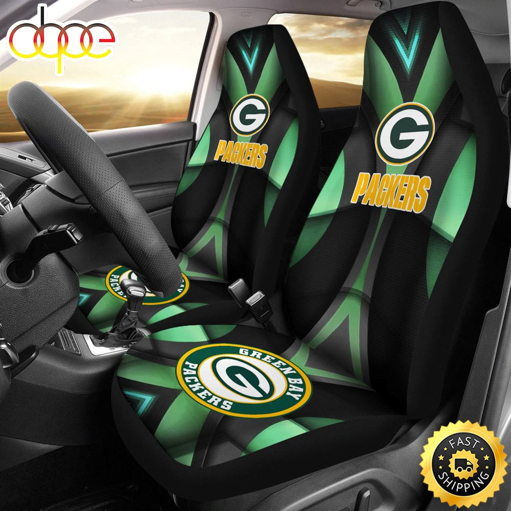 Green Bay Packers American Football Club Skull Car Seat Cover Set CSC5435