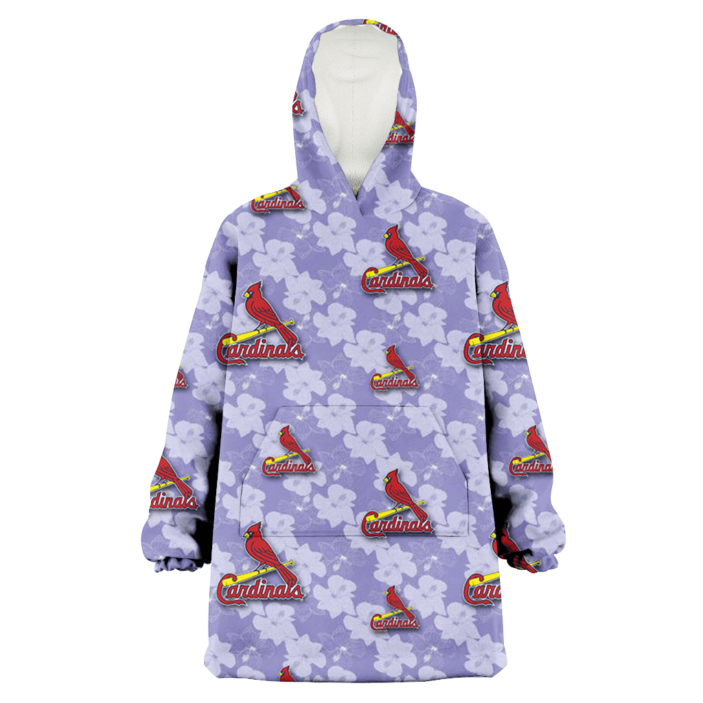 St. Louis Cardinals Light Purple Hibiscus Pattern Stripe Powder Purple 3D Printed Hoodie Blanket Snug Hoodie