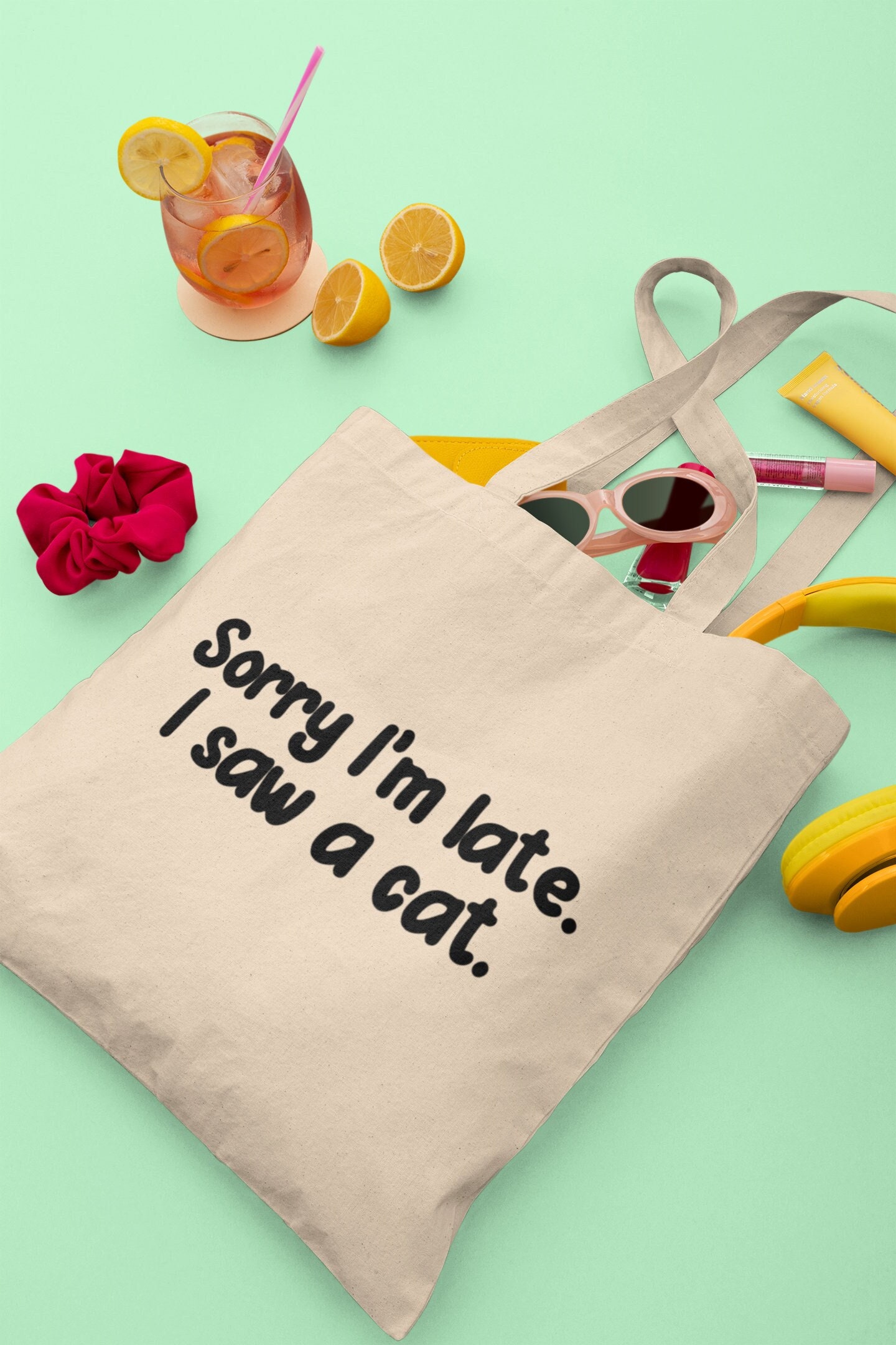 I saw a cat tote bag, Cat lover gifts, Cat lovers gift, gift for friend, gift for her, Bag for life, Cat gift in the uk, Cat quote prints