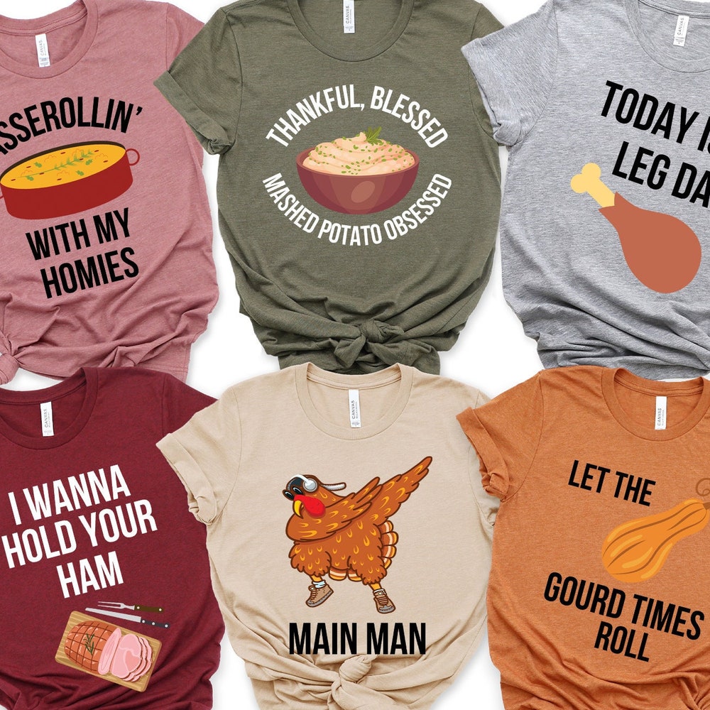 Thanksgiving Family Dinner Shirt, Thanksgiving Puns Shirt, Thanksgiving Foods Group Shirts, Thanksgiving Matching Shirt, Family Cousins Tee Fall Shirts - Trendyteedesigns Blueshirtfarm