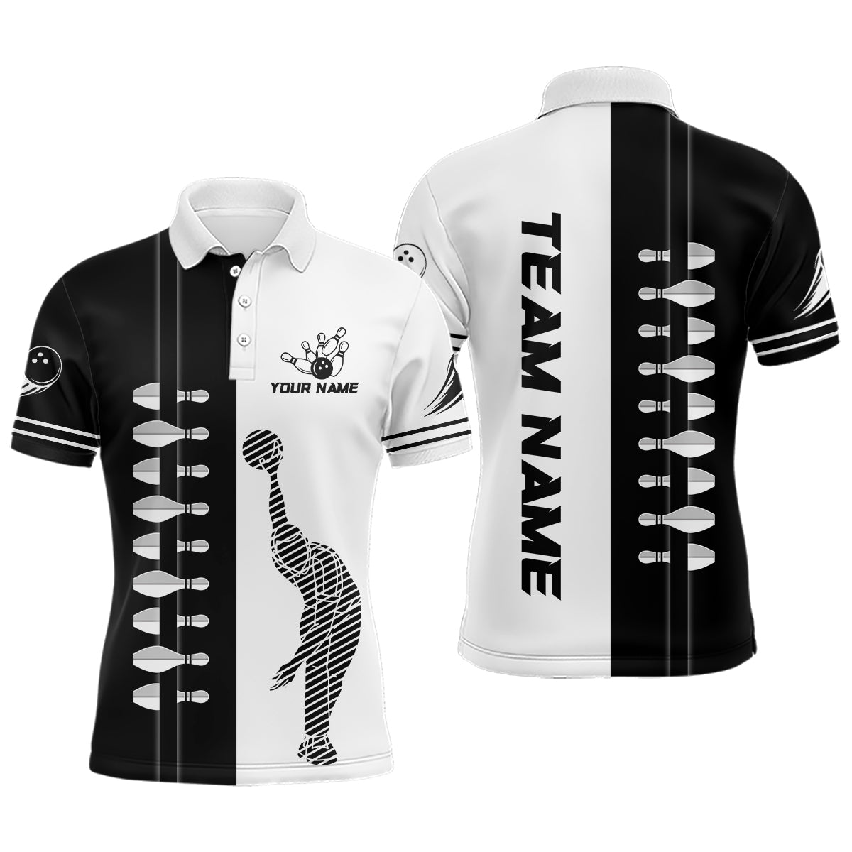 Peckshirt  Custom Bowling Shirt Camo Bowling Team League Bowling Pins Shirt for Men Women Polo Bowling Shirt QZT295 - Print In Your Way
