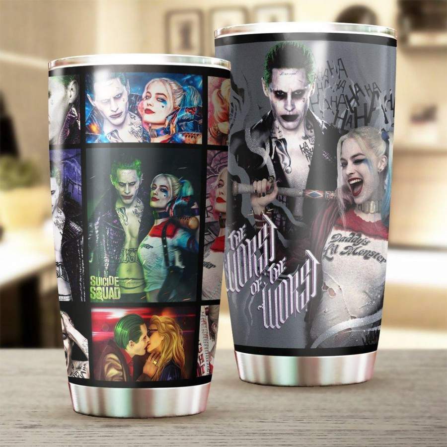 Fashion24Hs - Insulated Tumbler - [Stainless Steel Tumbler 20 Oz] Joker And Harley Quinn Stainless Steel Tumbler - Joker And Harley Quinn Stainless Steel Mug Movie