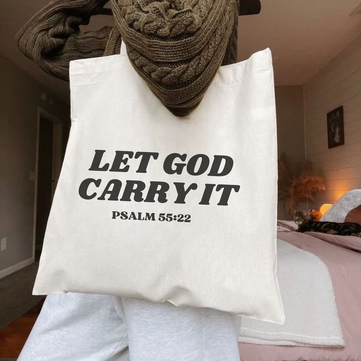 Let God Carry It Pslam 55:22, Christian Tote Bag Canvas, Christian Gift, Christian Clothing, Christian Apparel Trendy Tote Bag, Best Tote Bags Ideas, Cute Tote Bags Ideas, Tote Bag Design Ideas, Girls Tote Bag, Best Canvas Tote Bags Ideas