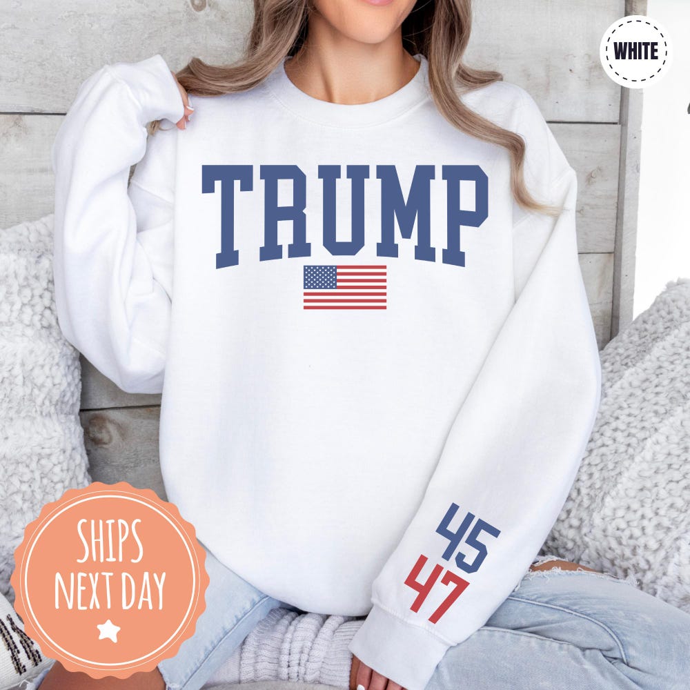 Trump 47 Crewneck Sweatshirt - Trump Train Hoodie - Us Election 2024 Gift - Donald Trump 47Th President Sweater - Politics Voting Gift Christmas Gift 2024 Glamico
