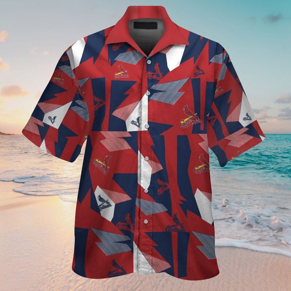 St Louis Cardinals Short Sleeve Button Up Tropical Hawaiian Shirt Ver03