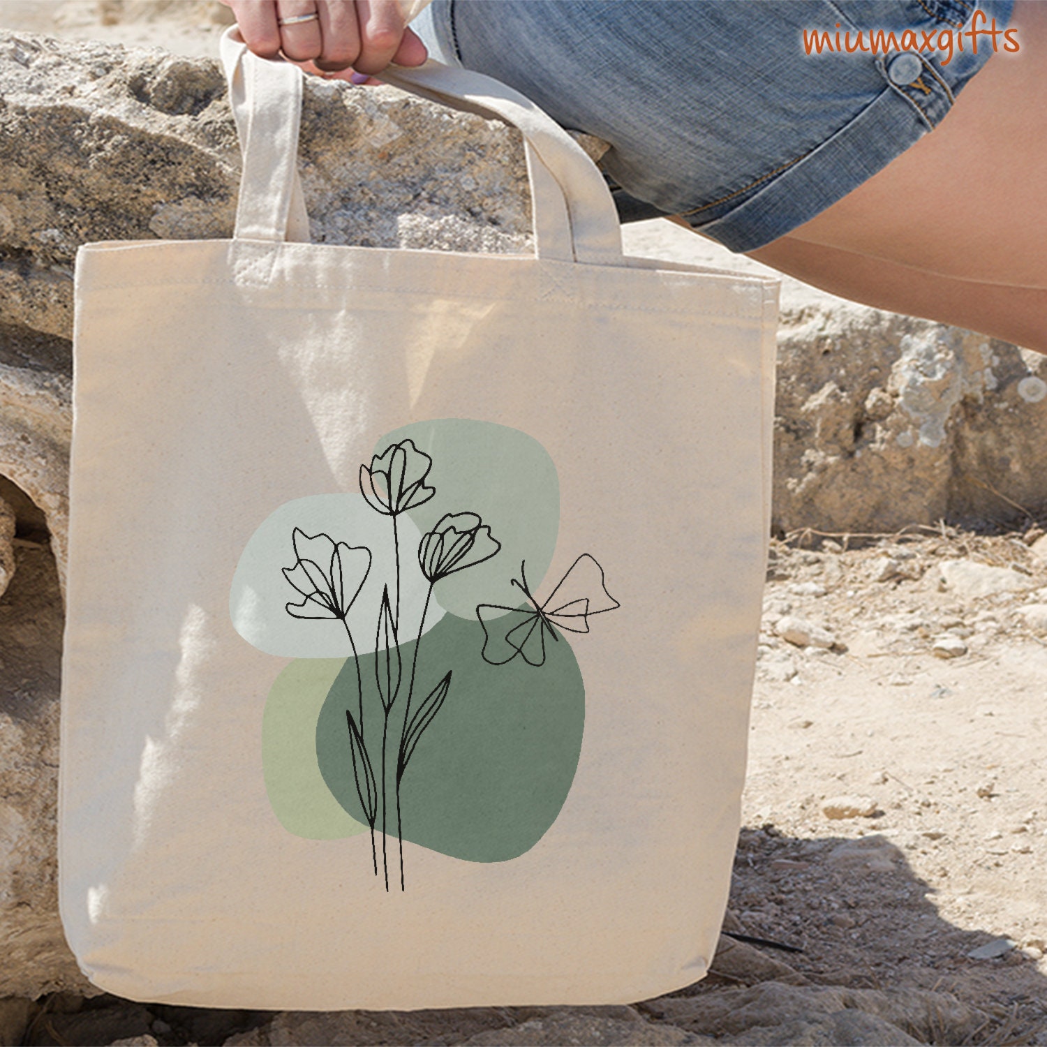 Flower Sage Green Y2K Tote Bag, Floral Abstract Art Bag, Sage Bag, 90s Tote Bag, Y2K Tote Bag, Minimalist Art Bag, Flower One Line Art Bag