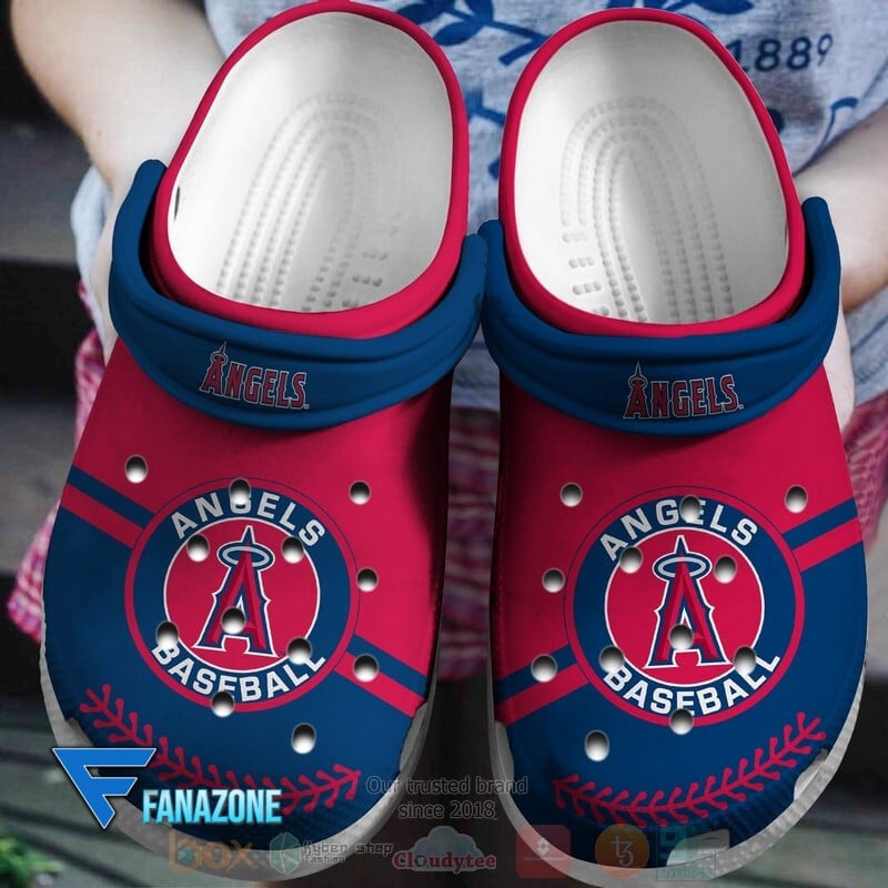 Los Angeles Angels Logo Baseball MLB Red Blue Crocss Classic Clogs Shoes Ver343