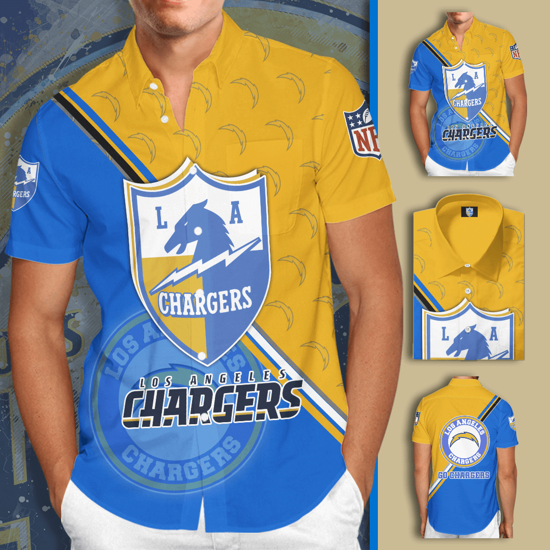 Los Angeles Chargers Football All Over Print 3D Hawaiian Shirt Los Angeles x TheTeeHub Fashion