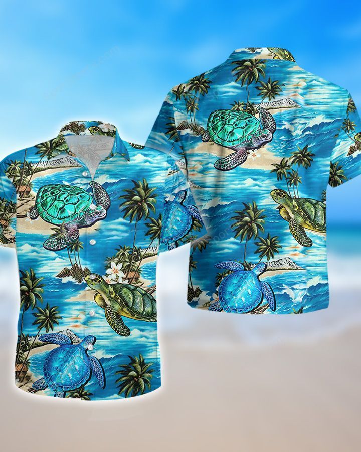 Ocean – Turtle Watercolor Hawaiian Shirt, Summer Gift, Hawaiian Shirts For Men, Aloha Beach Shirt