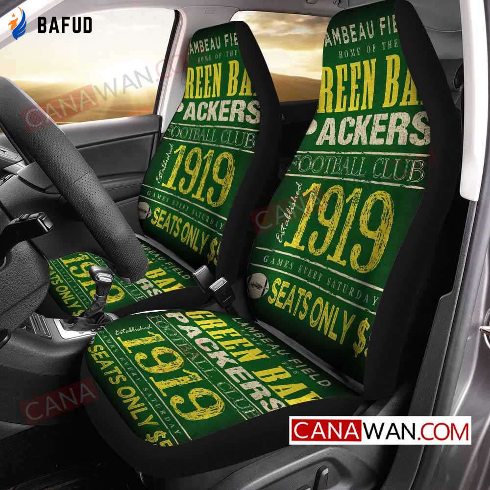 Green Bay Packers Logo Print Pattern Car Seat Cover CSC2788