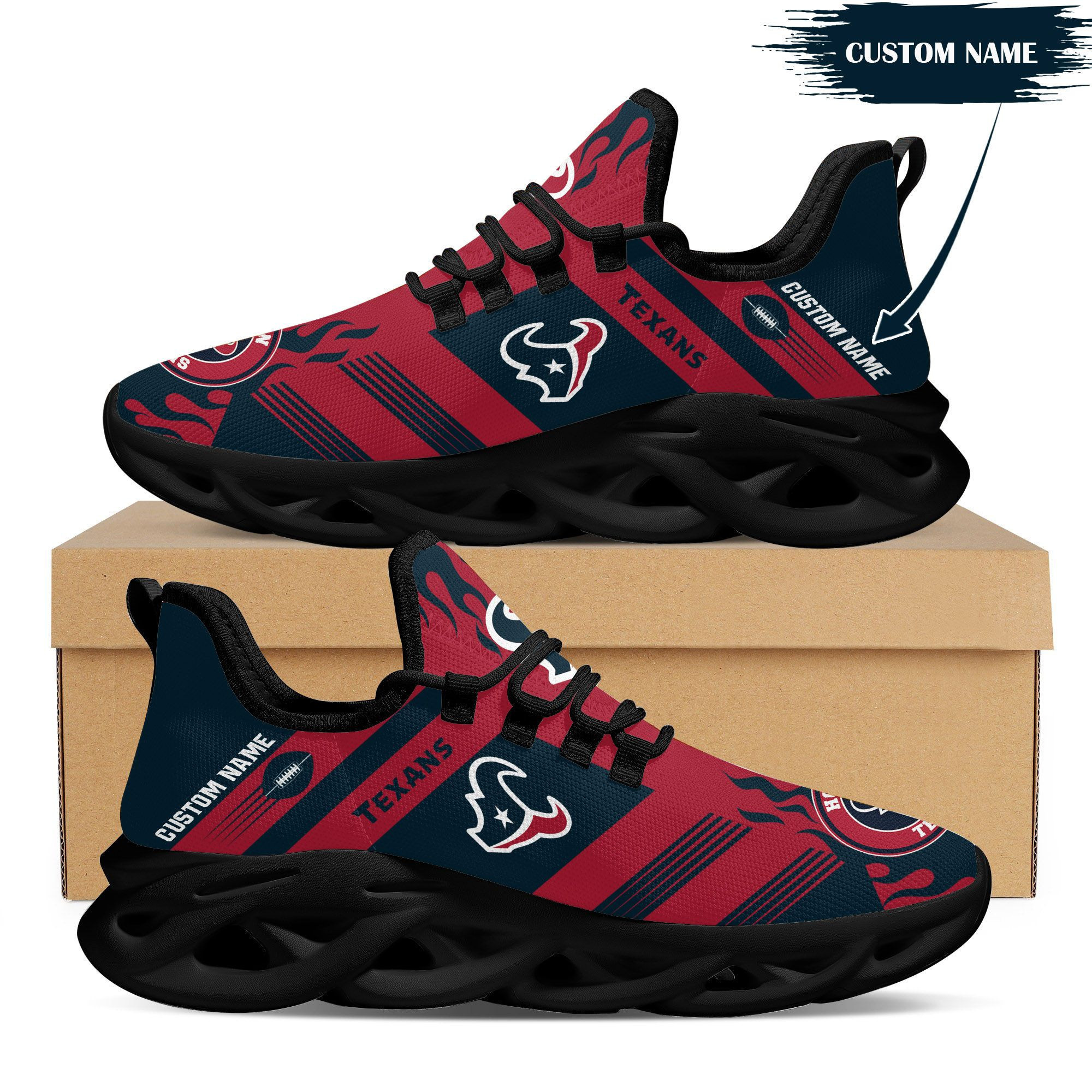 Houston Texans Personalized Clunky Sneaker Max Soul Shoes MS2414