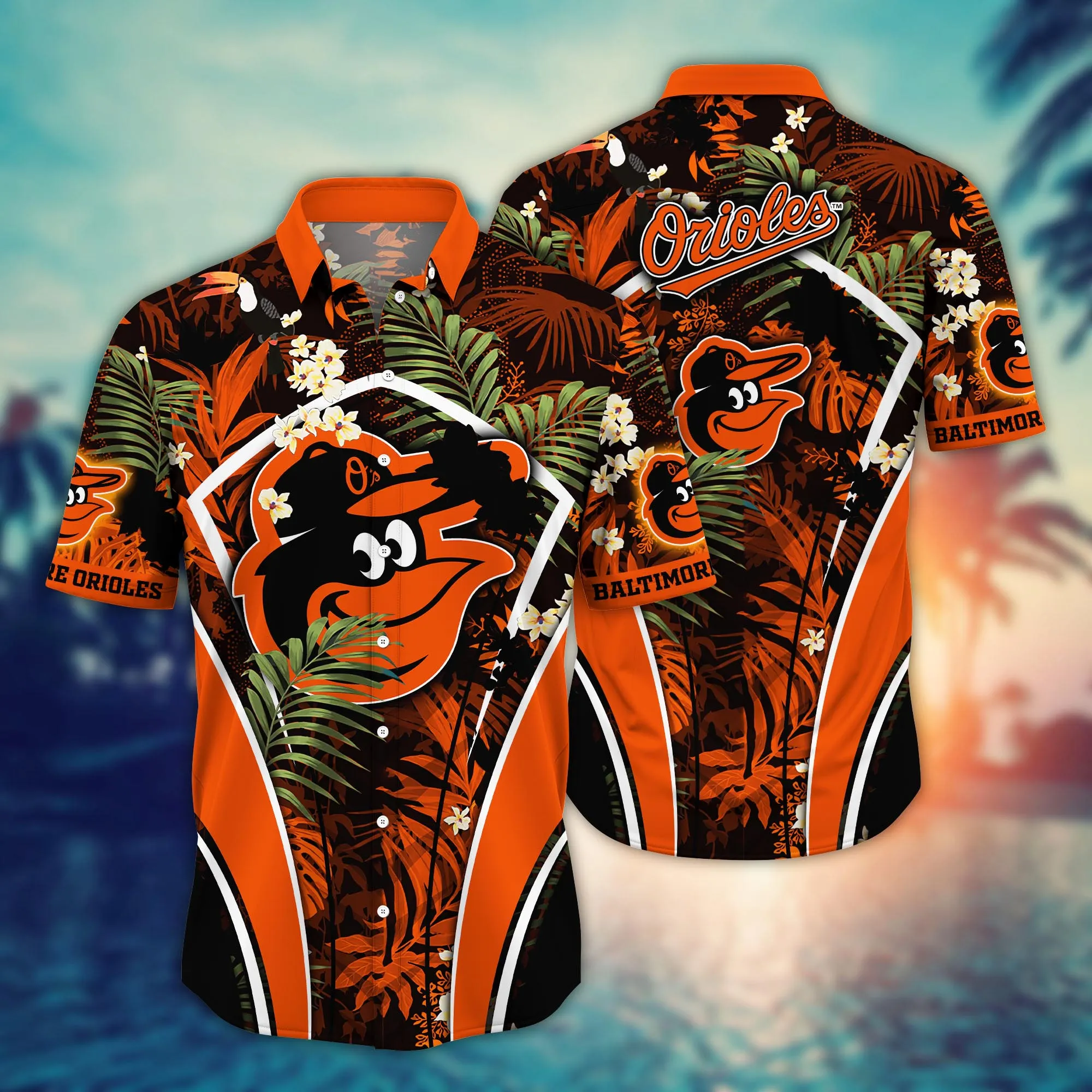 Baltimore Orioles Mlb Hawaiian Shirt Evening Strolls Aloha Shirt