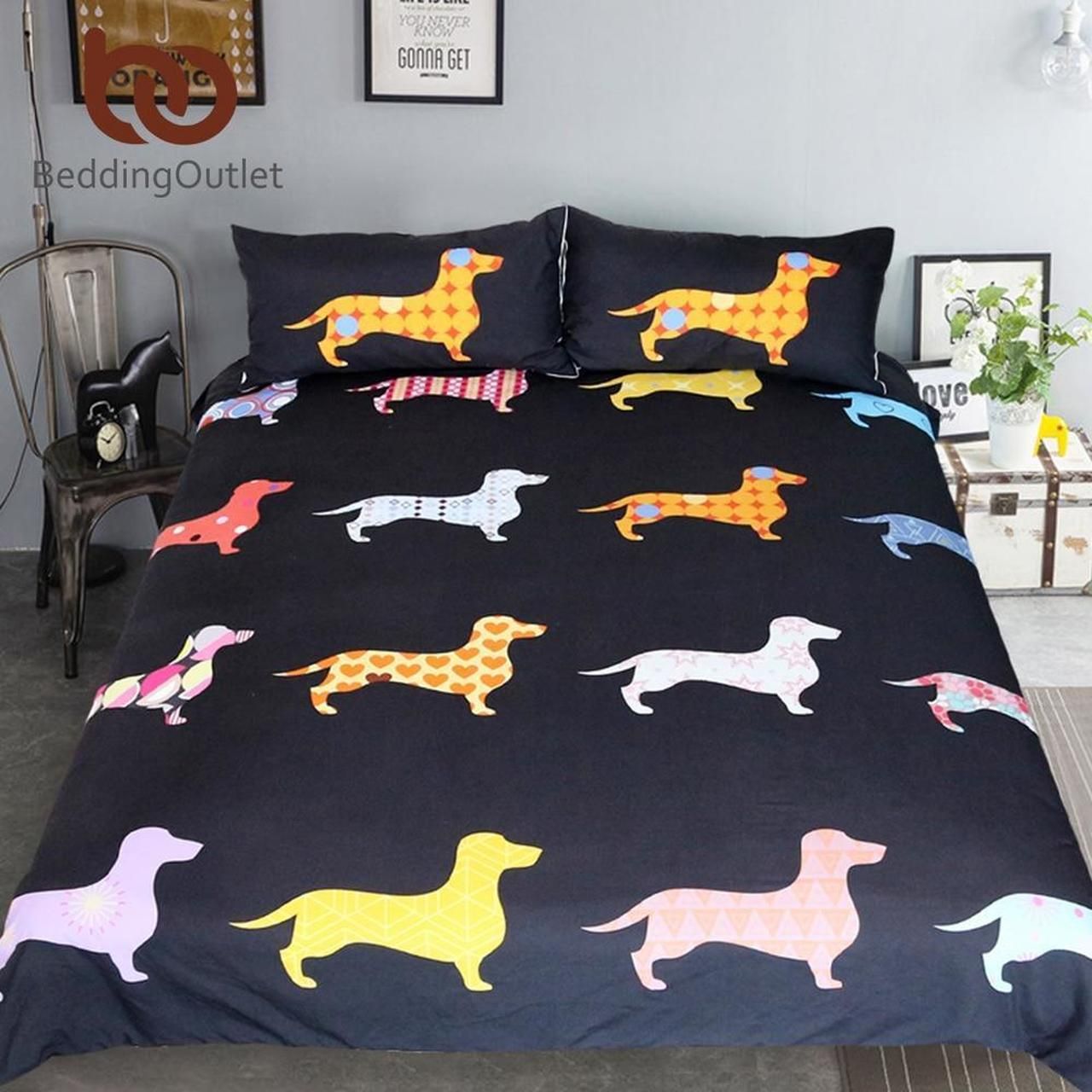 Dachshund Printed Home Textiles Quee &hellip;