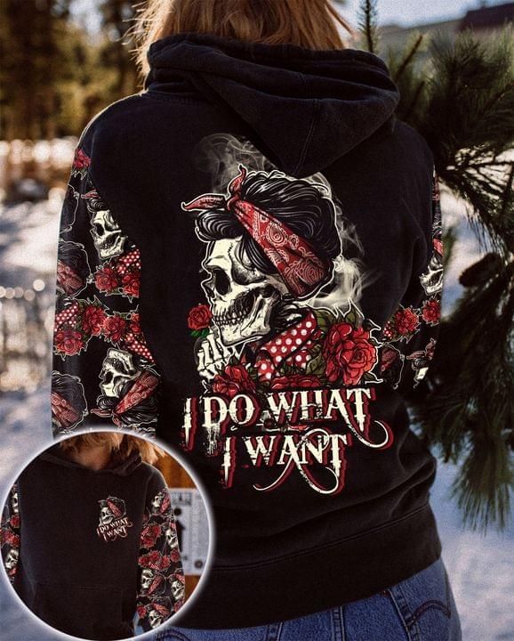 I Do What I Want Rose Skull Lady 3D  &hellip;