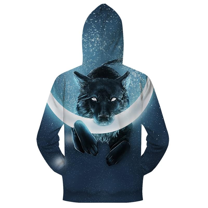 Glowing Wolf Zip-up Hoodie