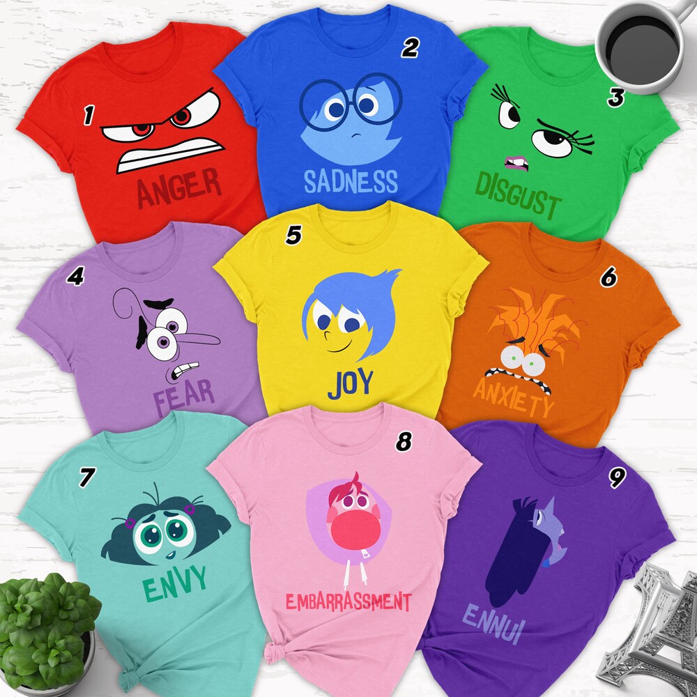 Personalized Inside Out Characters Matching Shirts, Inside Out 2 Shirt, Inside Out Group Halloween Costume, Inside Out Family Trip Tee RE - Halloween Collection From Snorider