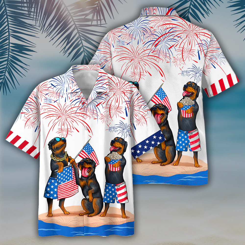 Rottweiler Hawaiian Shirts – Independence Day Is Coming, Usa Patriotic Hawaiian Shirt