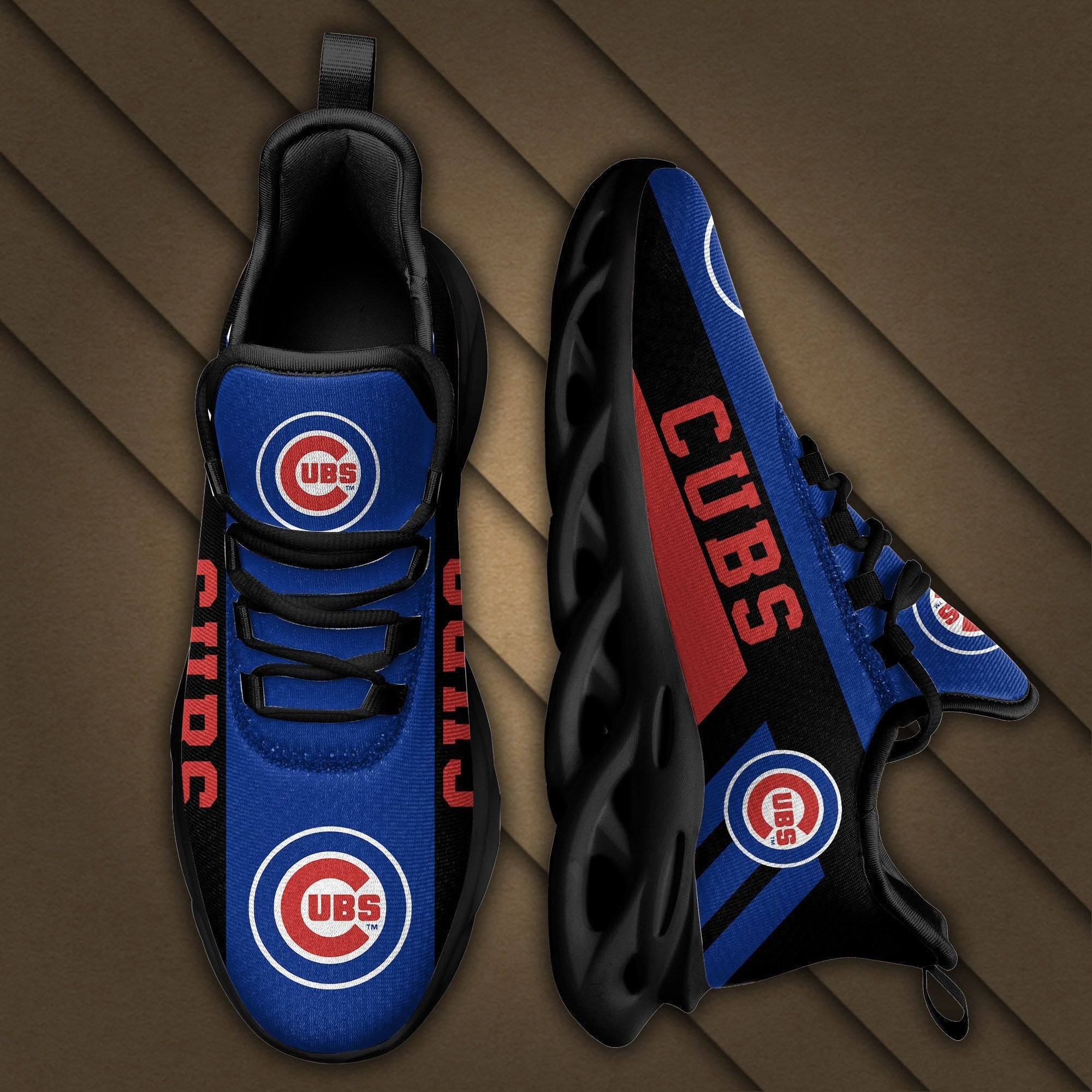 Chicago Cubs Baseball Pattern Blue Max Soul Clunky Shoes Sneakers Ver 02