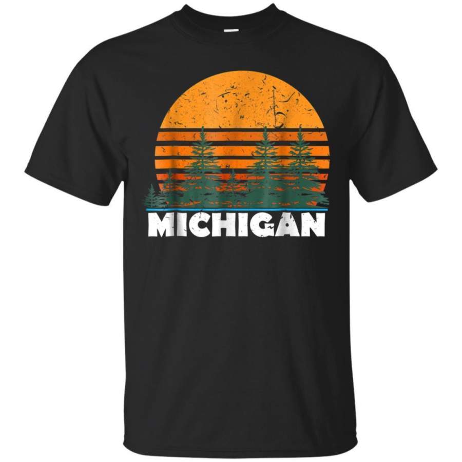 AGR Michigan Shirt  Vintage Retro Sunset Mi State Tee Gift Jaq T-shirt