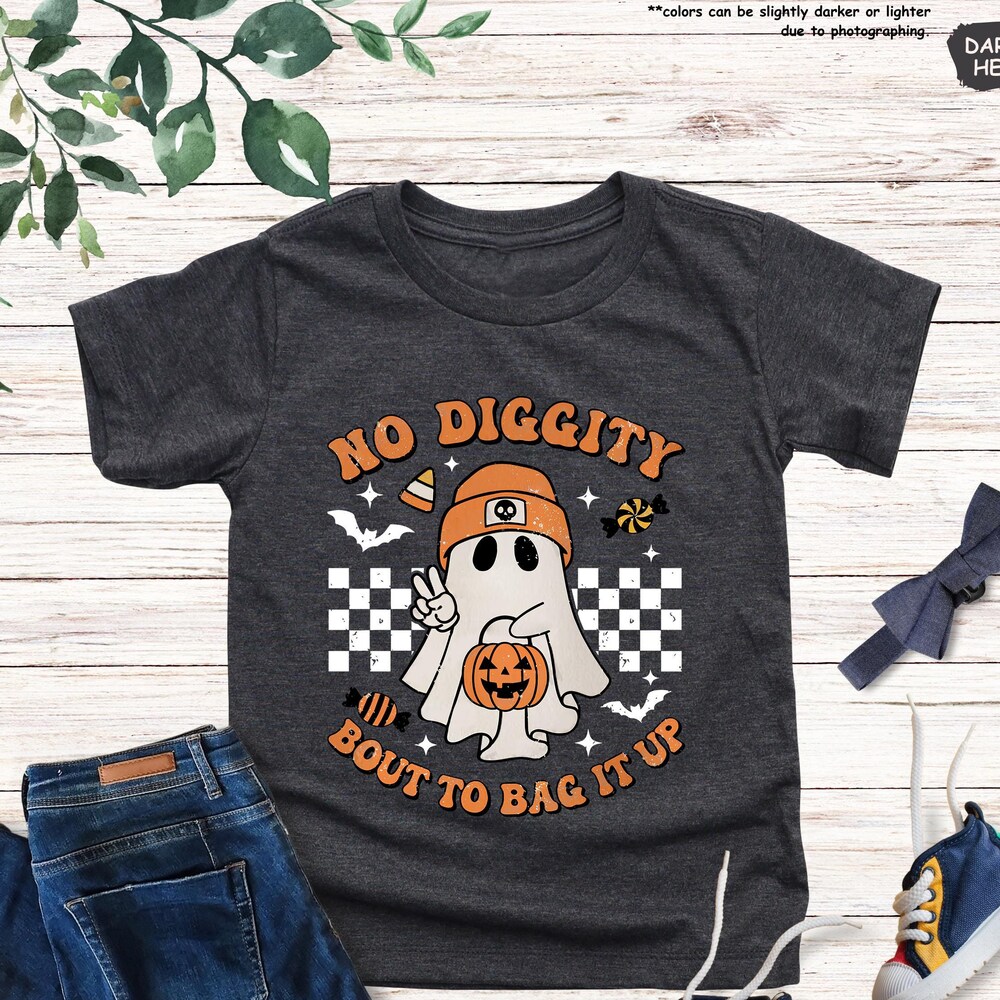 No Diggity Bout To Bag It Up Shirt, Halloween Kids Shirt, Cute Halloween Shirt, Toddler Halloween Shirt, Kids Halloween Gift, Halloween Tee Designed By Poshparagon