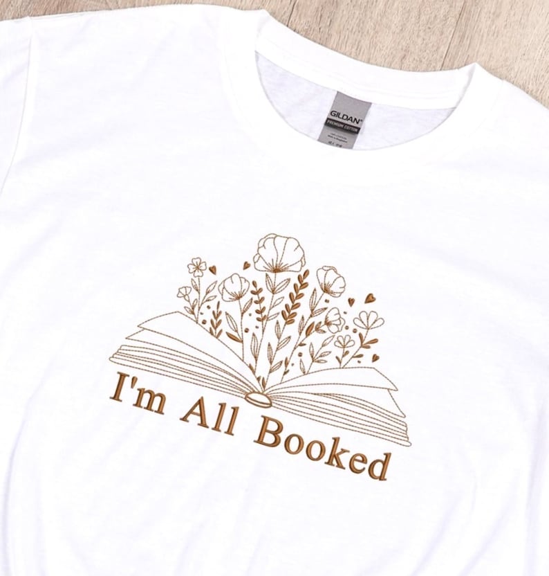 Embroidered I’m booked Sweatshirt Custom Your Own Text, Bookish Tshirt Sweatshirt Hoodie, Gift for Book Lovers, Librarian Gift