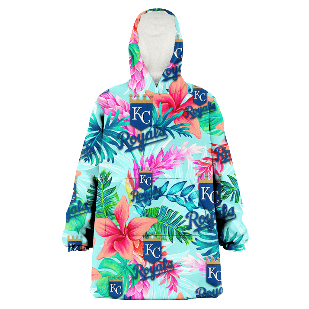 Kansas City Royals Coral Porcelain Flower Violet Orchid Light Blue Background 3D Printed Hoodie Blanket Snug Hoodie