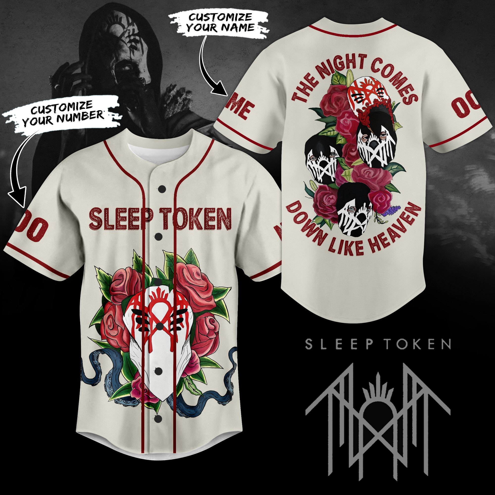 Merchcustom Sleep Token Baseball Jersey For Fans