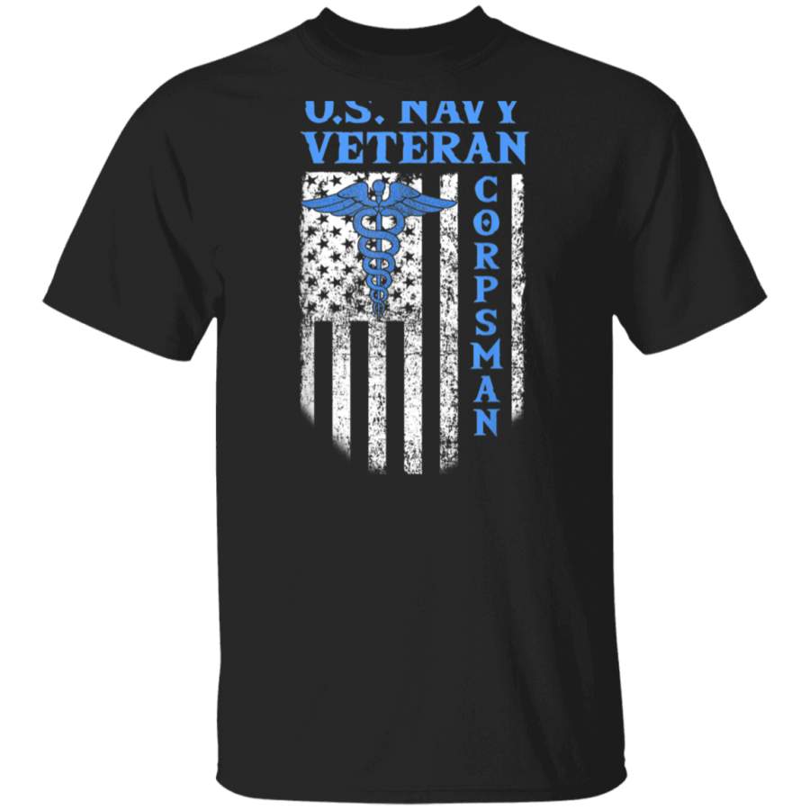 U.S. Veteran Corpsman T-shirt  USA Flag Vintage