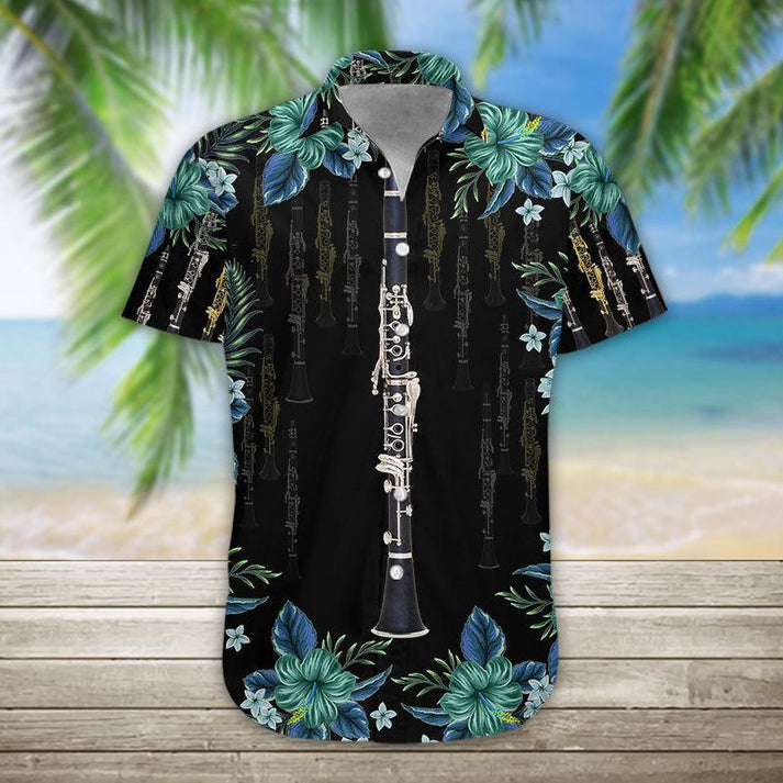 Lovelypod – 3D Clarinet Hawaiian Shirt, Hawaiian Shirts For Men Short Sleeve Aloha Beach Shirt