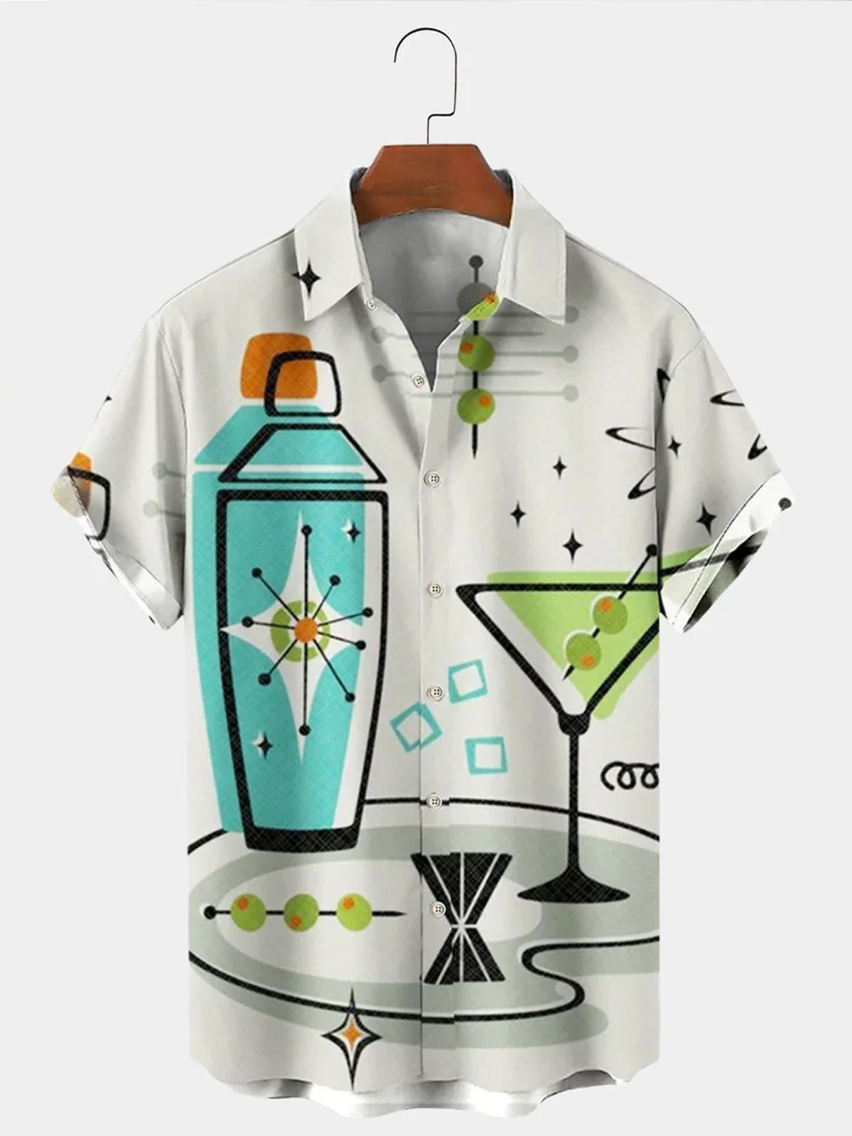 Hawaiian Cocktail Bartending Drink Party Men’S Hawaiian Shirts