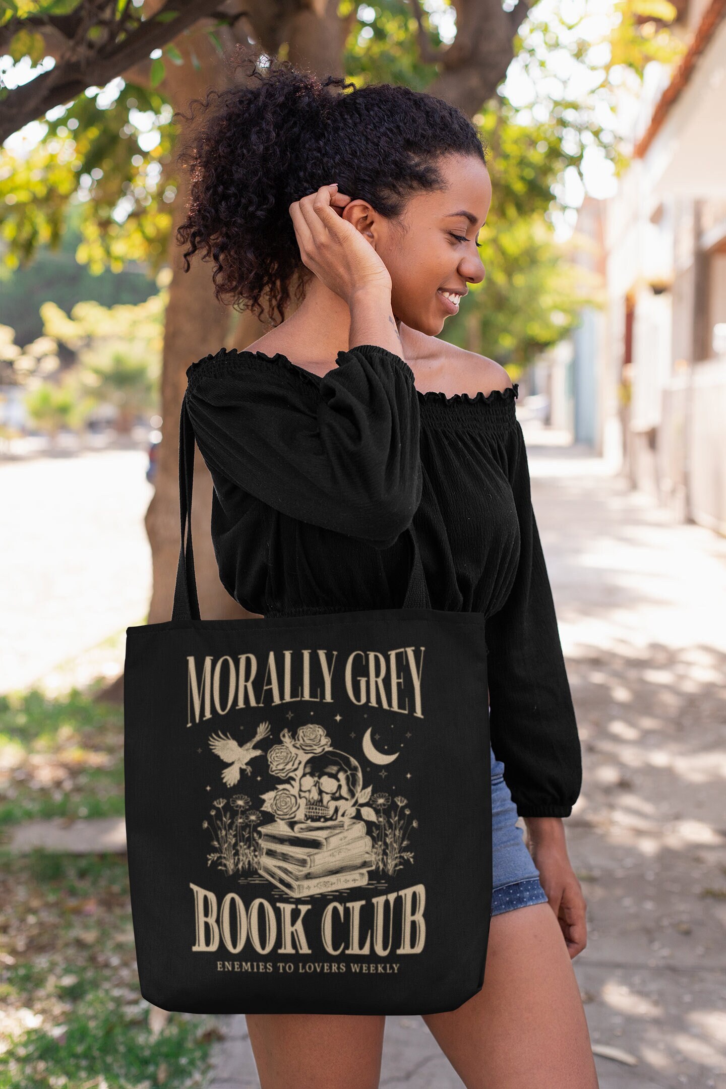 Morally Grey Book Club Tote Bag Bookish Tote Bag Booktok Merch Bookish Things Book Worm Gifts Death By Tbr Dark Romance Enemies To Lovers