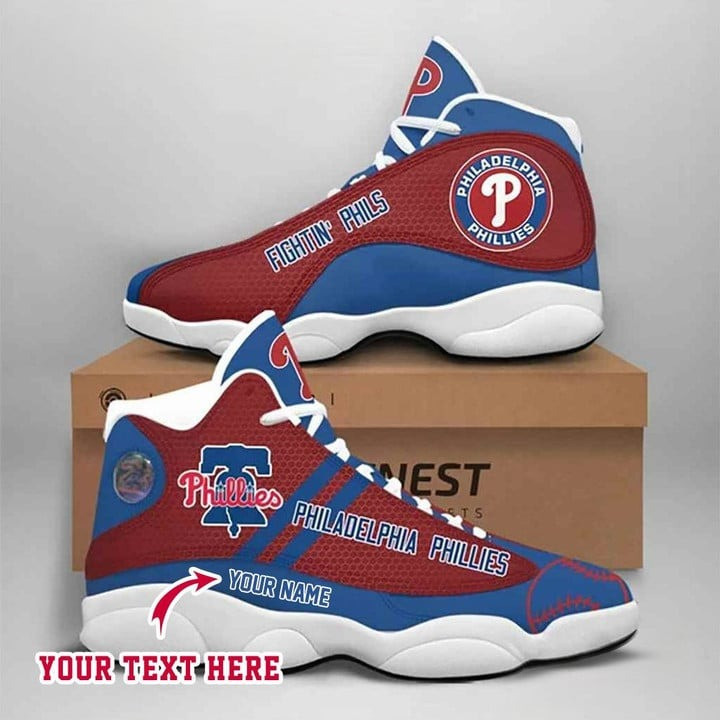 Custom Philadelphia Phillies MLB Air Jordan 13 Sneakers JD13 V217