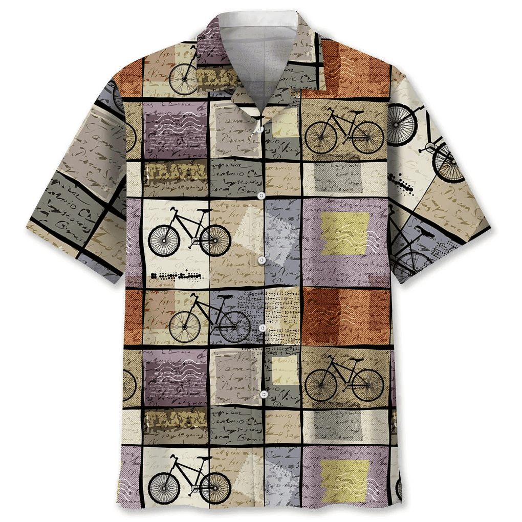 Cycling Retro Travel Hawaiian Shirt