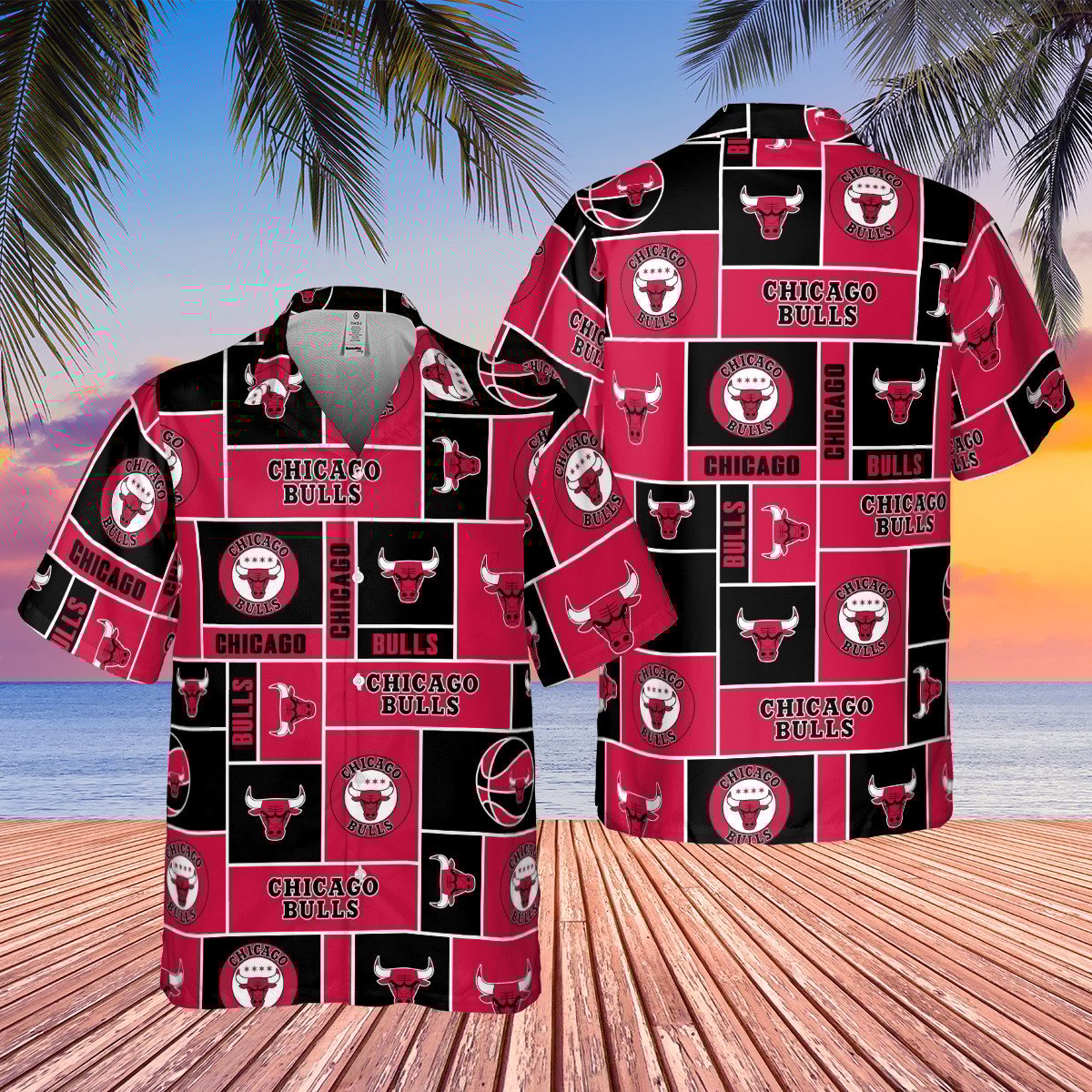 Chicago Bulls Nba Basketball Logo Collection Pattern Hawaiian Shirt
