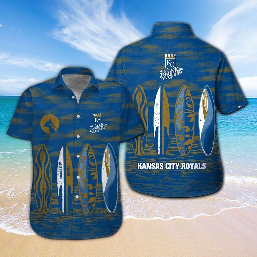 Kansas City Royals Short Sleeve Button Up Tropical Hawaiian Shirt Ver07