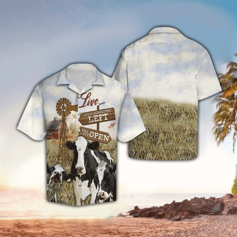 Cow Farm Hawaiian Shirt, Hawaii Shirt Men, Aloha Shirt, Tropical Sleeve Summer