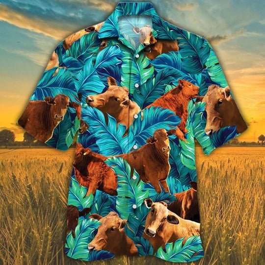 Beefmaster Cattle Lovers Hawaiian Shirt, Unisex Print Aloha Short Sleeve Casual Shirt