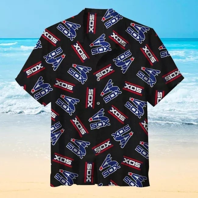 Chicago White Sox Mlb Team Baseball Logo Black White 3D Hawaiian Shirt