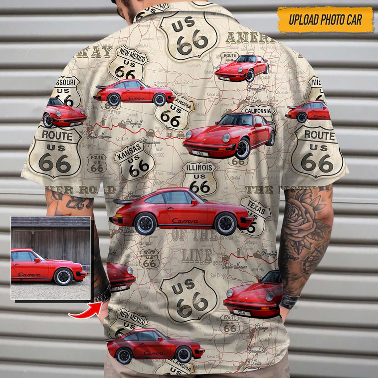 Custom Photo Car Photo Hawaiian Shirt, Summer Gift For Car Lover, Hawaiian Shirt For Men, Women