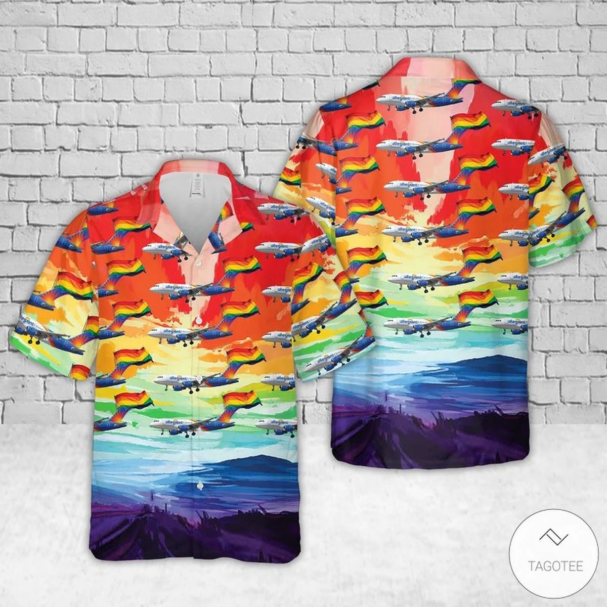 Allegiant Airlines Fly With Lgbt Pride Hawaiian Shirt, Hawaiian Shirt